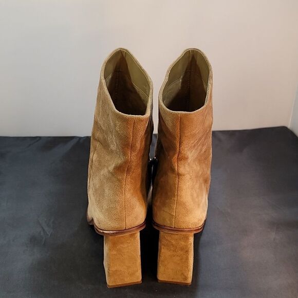 VINCE CAMUTO DANTANIA MID CALF SQUARE TOE BLOCK HEEL SUEDE BOOT - Picture 13 of 16
